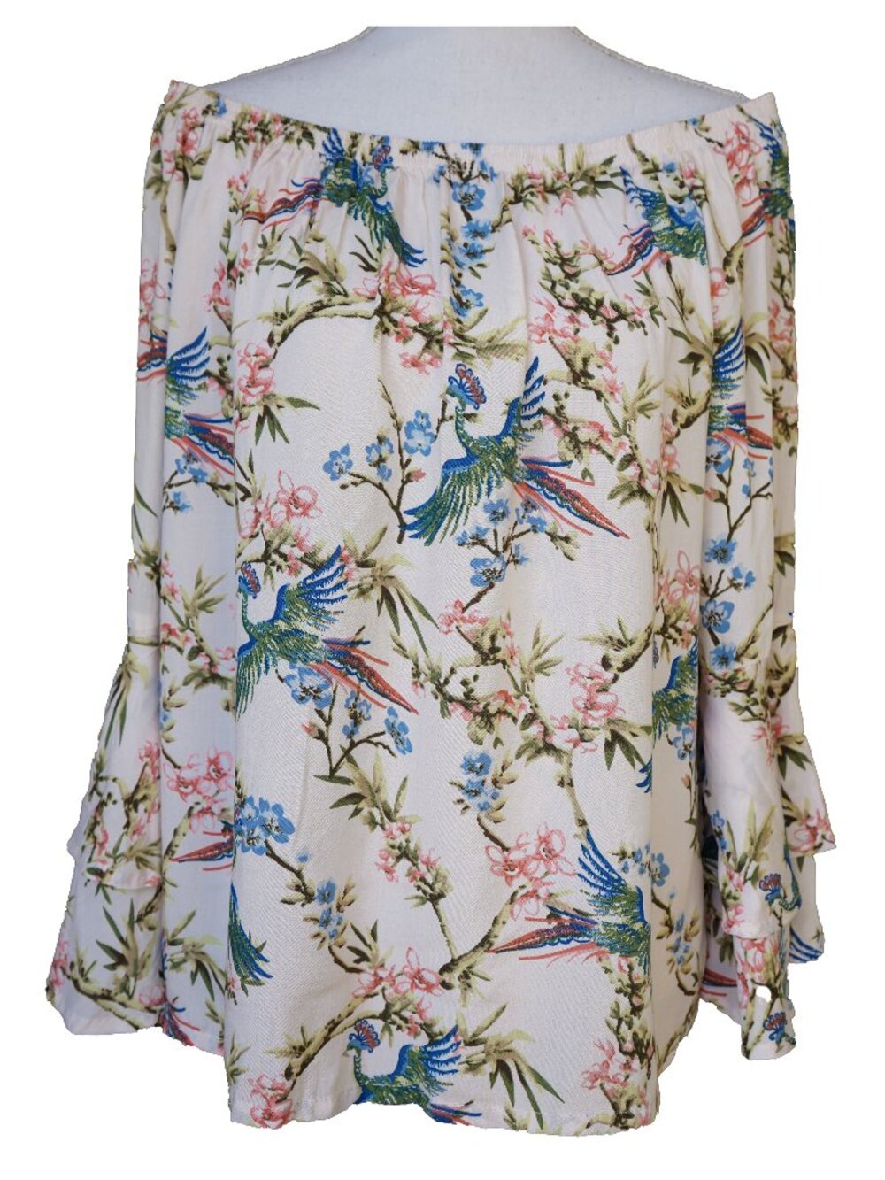 SOLITAIRE Off Bell Sleeve Top Petal Pink Off Shoulder Flowy Loose Hippie Top
